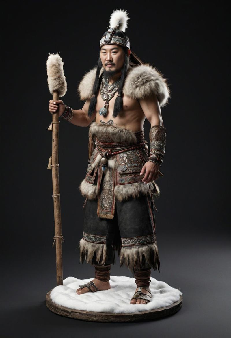 20797-2100404953-fully covered mountain medieval mongolian shaman in a fur and bone and drum, 1man standing, snow on the ground,(full body_1.5),.jpg